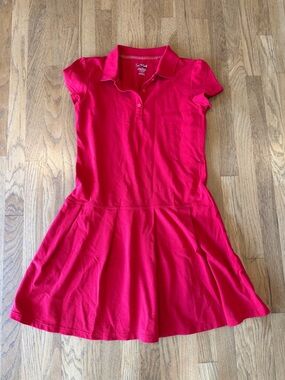 Cat & Jack School Uniform Red Polo Dress Size L (8/10)